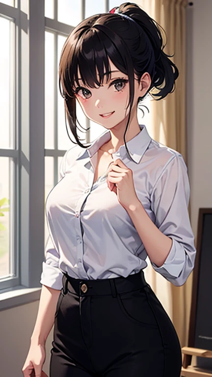 爆乳、Super beautiful、perspiring、OL、Officelady、White shirt、tight skirts、a miniskirt、Transparent、bra very、A dark-haired、red blush、put out the tongue、Peeling the whites of the eyes