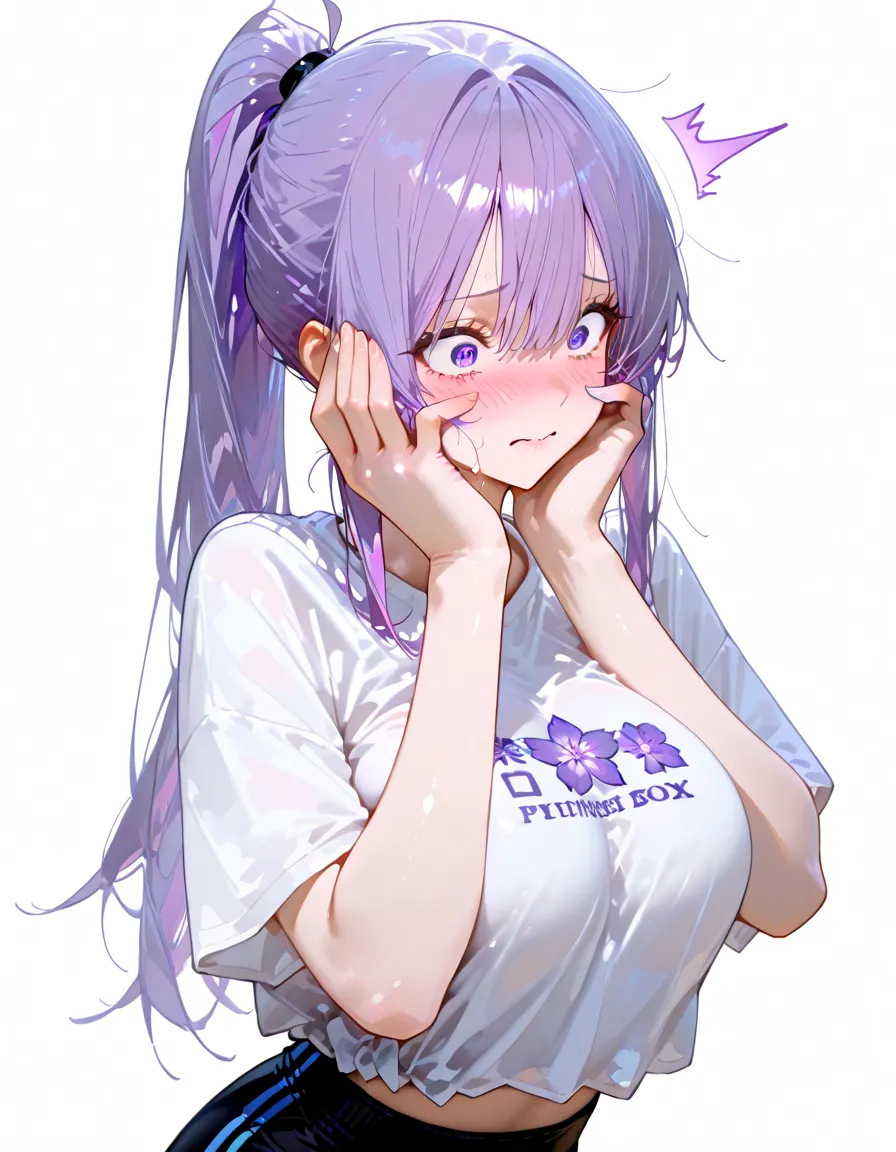 half up pigtails,Straight purple hair, ahoge,colored inner pink hair,1girl, solo,kawaii,cute, beautiful detailed purple eyes,light smile, ((plain white knitted sweater)), ((long sweater)), ((sleeves past fingers)), black flare skirt)), crossed arms,one eye closed, tokyo city, masterpiece, depth of field, chromatic aberration, extremely detailed CG unity 8k wallpaper, 1 little gril, a very cute and beautiful chibi anime girl,kawaii, cute, (one chibi girl:1.4),(Super Strong Super Huge gigantic breasts:1.5)