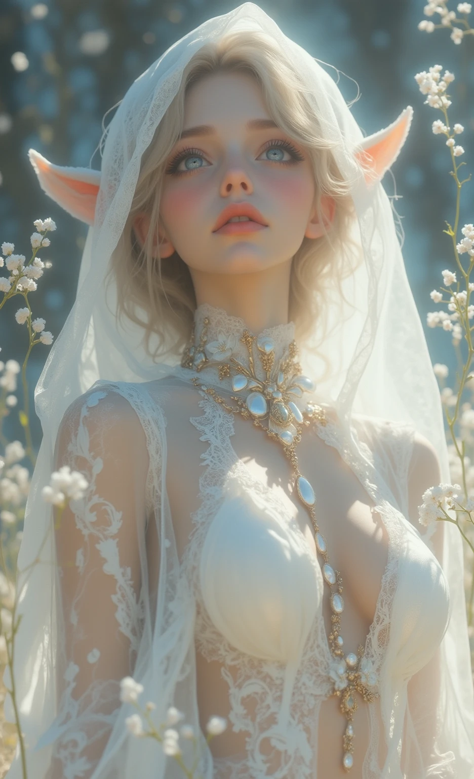 (a cute girl,16 years old, medium tits, chubby:1.1), nsfw, (best quality, high quality, photograph, hyperrealism, masterpiece, 8k:1.3), british, burly, platinum blonde cropped pixie, (white playboy bunny:1.15), legskin, moles skin, sad, (low-key lighting, dramatic shadows and subtle highlights:1.1), adding mystery and sensuality, trending on trending on artsy, concept art, (shot by tim walker:1.1), bokeh, leading lines, vintage