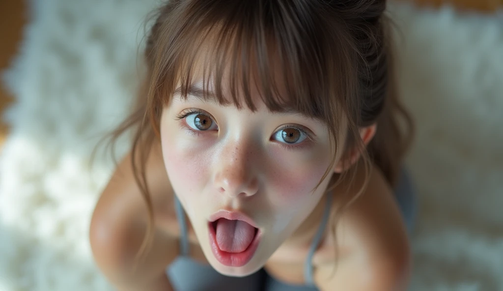 open mouth, tongue out, tongue, (realistic humid skin:1.6), (soaked body:1.5), (beautiful face:1.1), detailed eyes, detailed face, (huge breasts:1), (curvy body:0.8), unparalleled masterpiece, ultra realistic 8k CG, perfect artwork, ((perfect female figure)), ahegao, cum in pussy, wet pussy, (legs spread:1.4), (sex:1.5), 1 girl, (sharp focus:1.4), (smile:1.1), (realistic humid skin:1.6), (soaked body:1.5), detailed eyes, detailed face, (huge breasts:1), (curvy body:0.8), (long black ponytail hair:1.2), bangs, green eyes, depth of field, nude, naked, best quality, ultra high res, (photorealistic:1.4), (aegyo sal:1), ((puffy eyes)), ((super wet skin)), (moaning), horny, juicy pussy, ((camera focus on pussy)), ((POV from below)), hetero, japanese home, bed