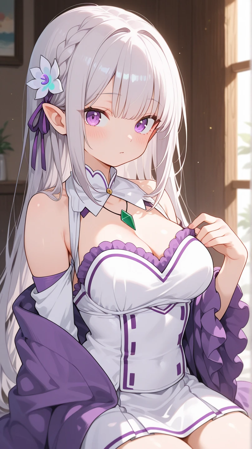 Emilia, ultra detailed eyes <lora:EmiliaV25:1>