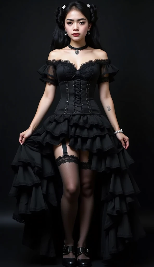 Gothic Lolita Costume、sexy、Big Breasts、Erotic、Queen、whip、High heels