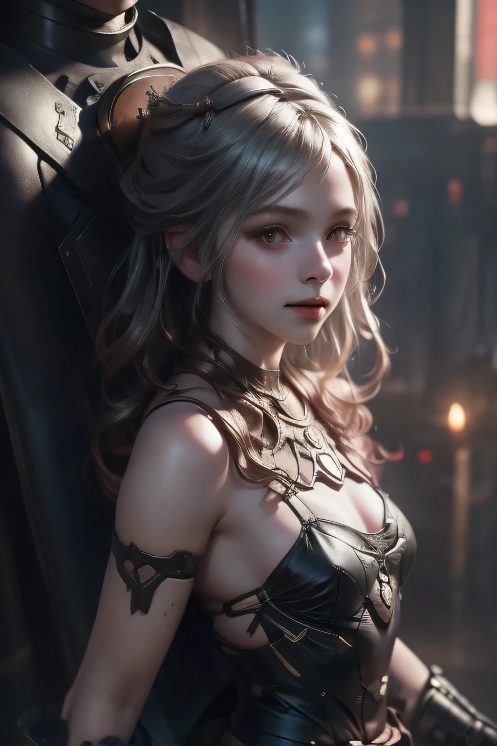 Beautiful portrait of perfect ((smiling demonic Succubus)), slender body, big heavy breasts, shapeless long hair, tiny horns, (wearing revealing gothic outfit), perfect features, abstract beauty, near perfection, pure form, dynamic pose, ethereal demonic background, (dark shadows), (strong cinematic lighting), ((rim lighting)), concept art by Greg Rutkowski and John William Waterhouse and Alphonse Mucha, stunning details, intricate details, 8k post-production, High resolution, super details, trending on ArtStation, sharp focus, depth of field f/1.8, studio photo.