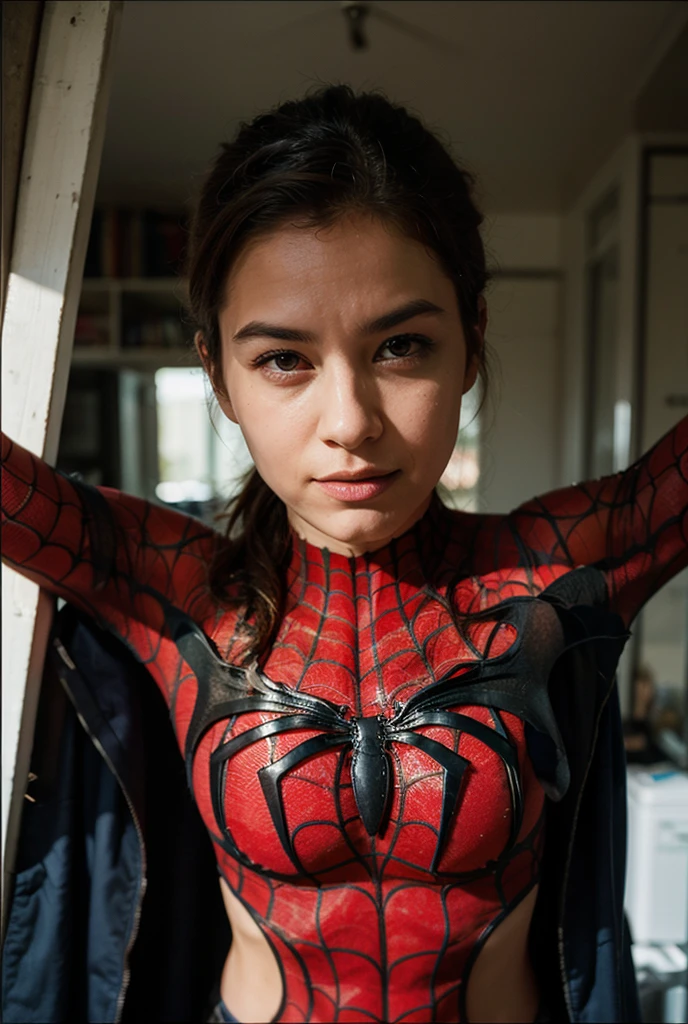 (best quality:1.4), (ultra highres:1.2), (photorealistic:1.4), (8k, RAW photo:1.2),  very high detail, (portrait shot:1.5),(giant, gigantic snake in Spider-Man custome, small trees,  in jungle 