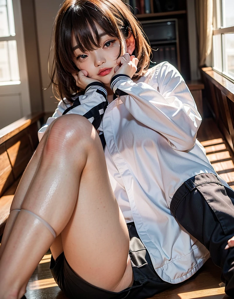 { 1girl and 1man, (sexual harassment:1.4), university lecture room, (spread legs) }, { (masterpiece:1.4), (best quality:1.9), (photo realistic:1.9), (8K resolution:1.4) }, { shallow depth of field, (god ray:0), (sunshine:1.2), (front lighting:1.3), (low key), (dim background) }, { beautiful 24yo, (blushed face:1.3), (weeping:1.2), (afraid:1.2), (laughing:0), ((open mouth:1.4), (tongue out:1.6) :0), (eyes rolled up:0), (shiny skin:0), slender body, big firm breasts }, { see-through blouse, (see-through pantyhose:1), (pubic hair:1.2) }