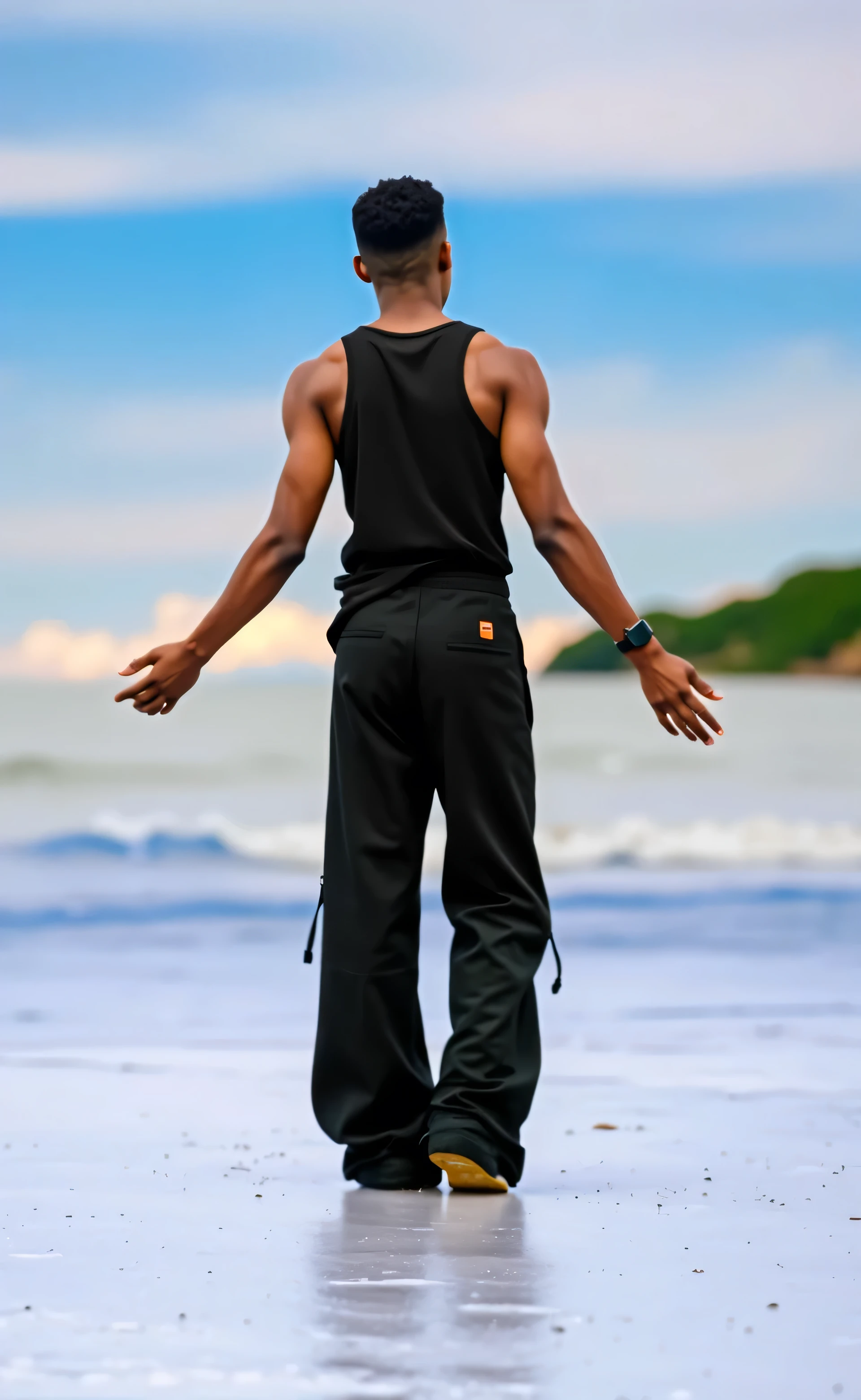 A young African man trying to balance the worlds  
