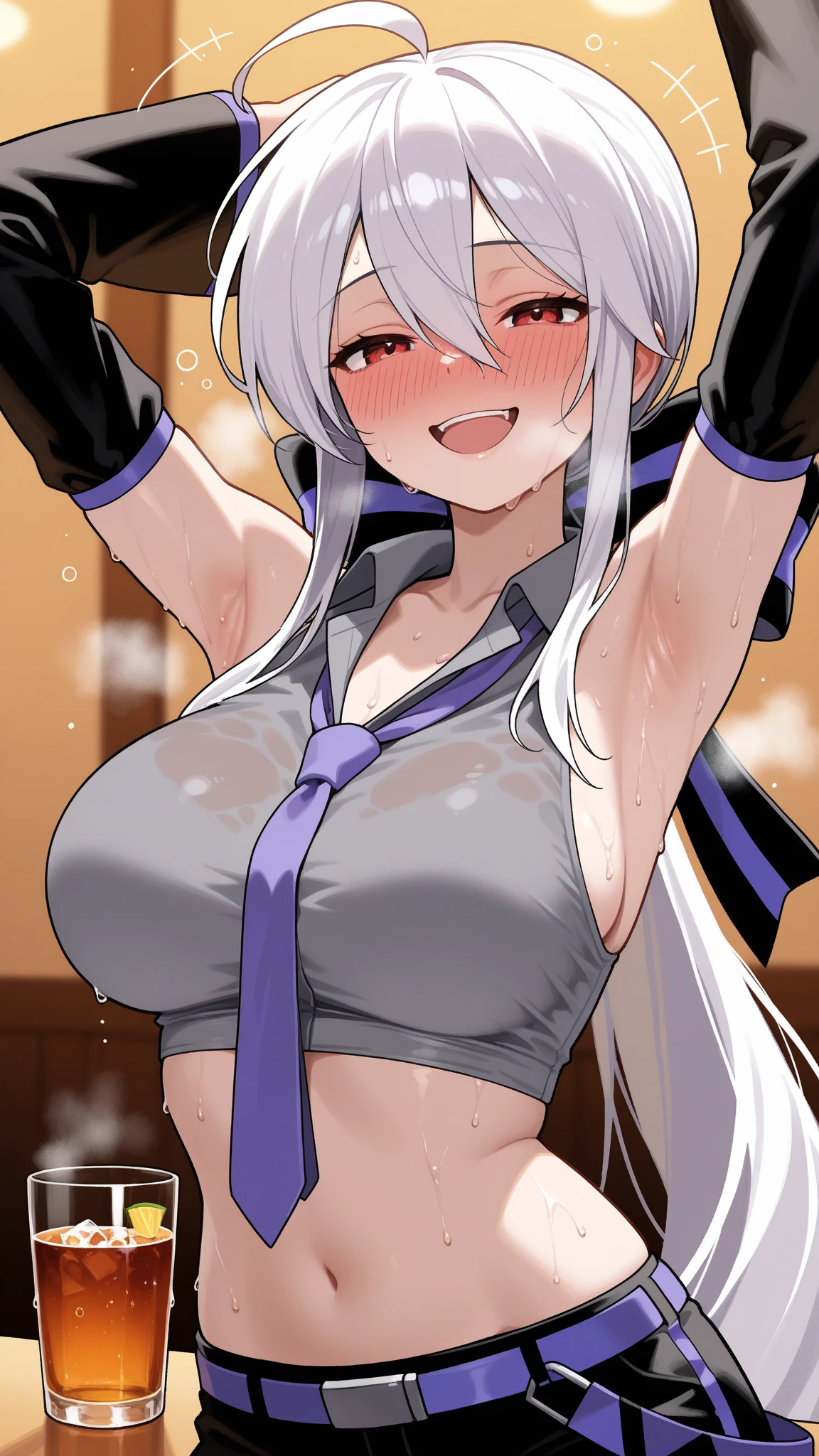 1 girl, kanon kanase,  , blush, medium breasts, sleeveless, 20-year-old, healthy skin. from above,cum,navel,