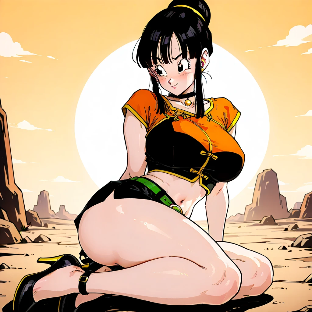 source_anime, highly detailed, score_9,score_8_up, score_7_up, ginedb, anime screencap, beautiful face, nsfw, nsfwart, full body, no clothes, bikini, massive butt, massive chest, showing ass up, showing buttcrack, 2buttcheeks, thong, perfect anatomy,
1girl, solo, big breasts, big , looking at viewer, smile, short hair, on grass land, blue skye, detailed background, wet skin, sweaty body, black hair, cleavage, bare shoulders, huge butt, huge breasts, closed mouth, upper body, retro artstyle, 1990s \(style\), blue Skye, black eyes, fingernails, hands up, bare arms, eyelashes, half-closed eyes, happy, own hands together, spiked hair, pink wristband, interlocked fingers, head rest, elbow rest, skimpy clothes, eyebrows, v-shaped eyebrows, nude, (covering her private parts with her hands), big breasts, big ass, thick thighs, wide hips,