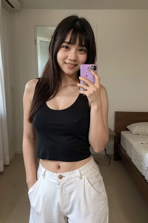 (short pants), from forehead, Indonesia school girl, desperately, peeing jeans, peeing accident, pee stain, pee puddle, can't hold any longer.
