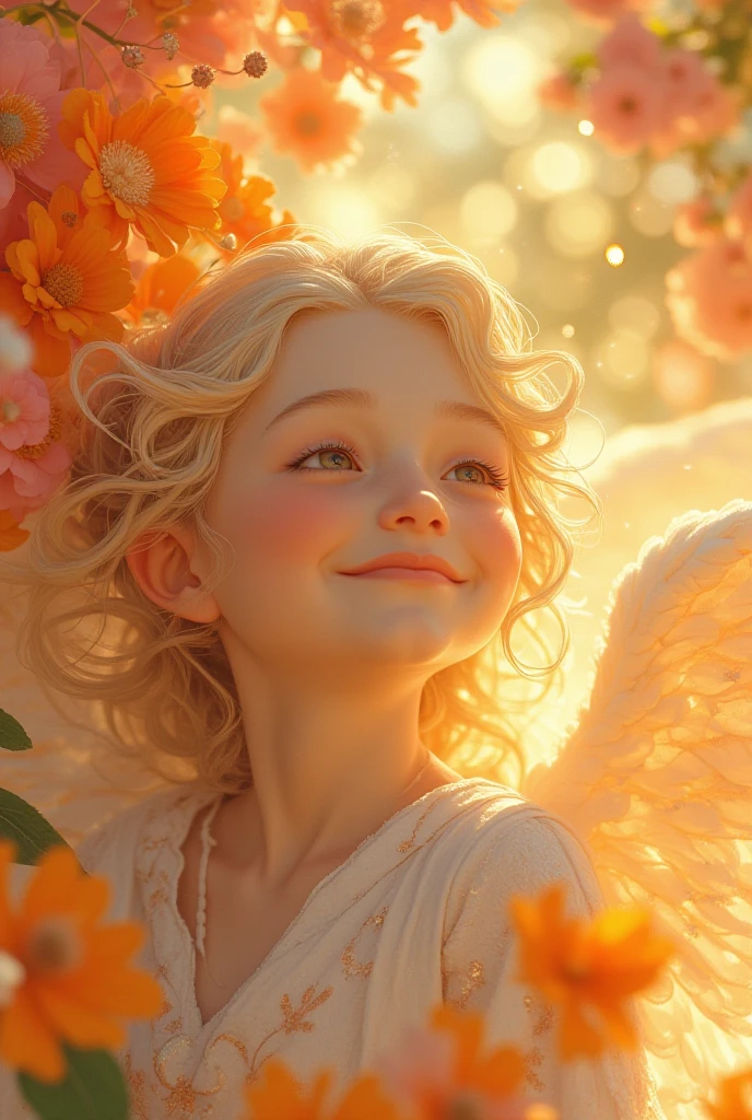 Blessings of Angels､fullmoon、Baby Angel、Sun flower、heart mark、tenderness､A smile、Gentle、Eyes open