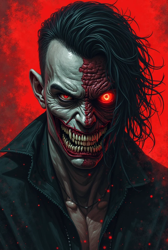 evil urge, a man with cruel intention, cartoon