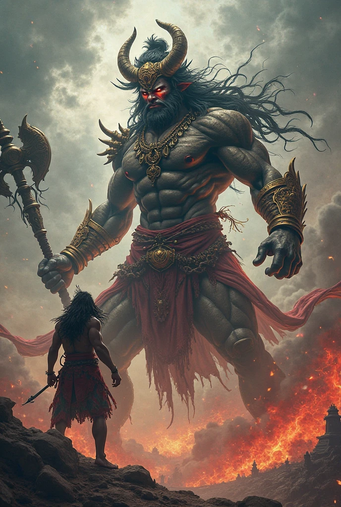 black Bajrang Bali photo with gada in hand
