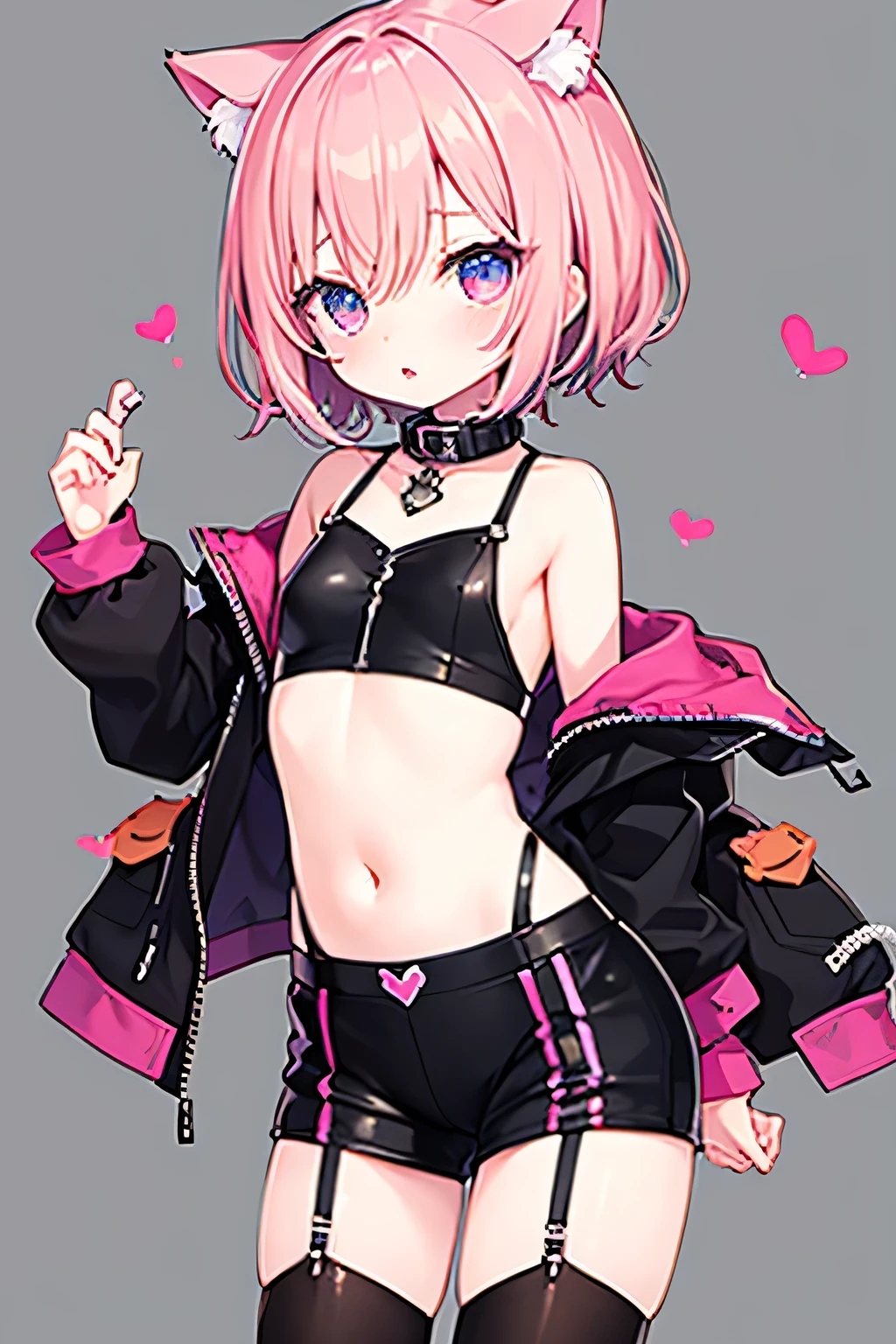 Black Fox, ((Black body, White Body:1.5)), (((masterpiece))), collar, (Dragon Wings:1.45), (headphones:1.4), short hair, black hair, blush, (headphones:1.55), ((Thigh High Socks, Femboy Clothing, Femboy Femboy Thigh Highs:1.2)), ((a blue eyes, a pink eyes:1.55)), (((Femboy))), full body, ((womb tattoo, glowing tattoo:1.52)), ((guy look like womens:1.52)), (fox tail:1.52), Full HD, 8K, ((short pant, Hoodie crop:1.52)), small breasts