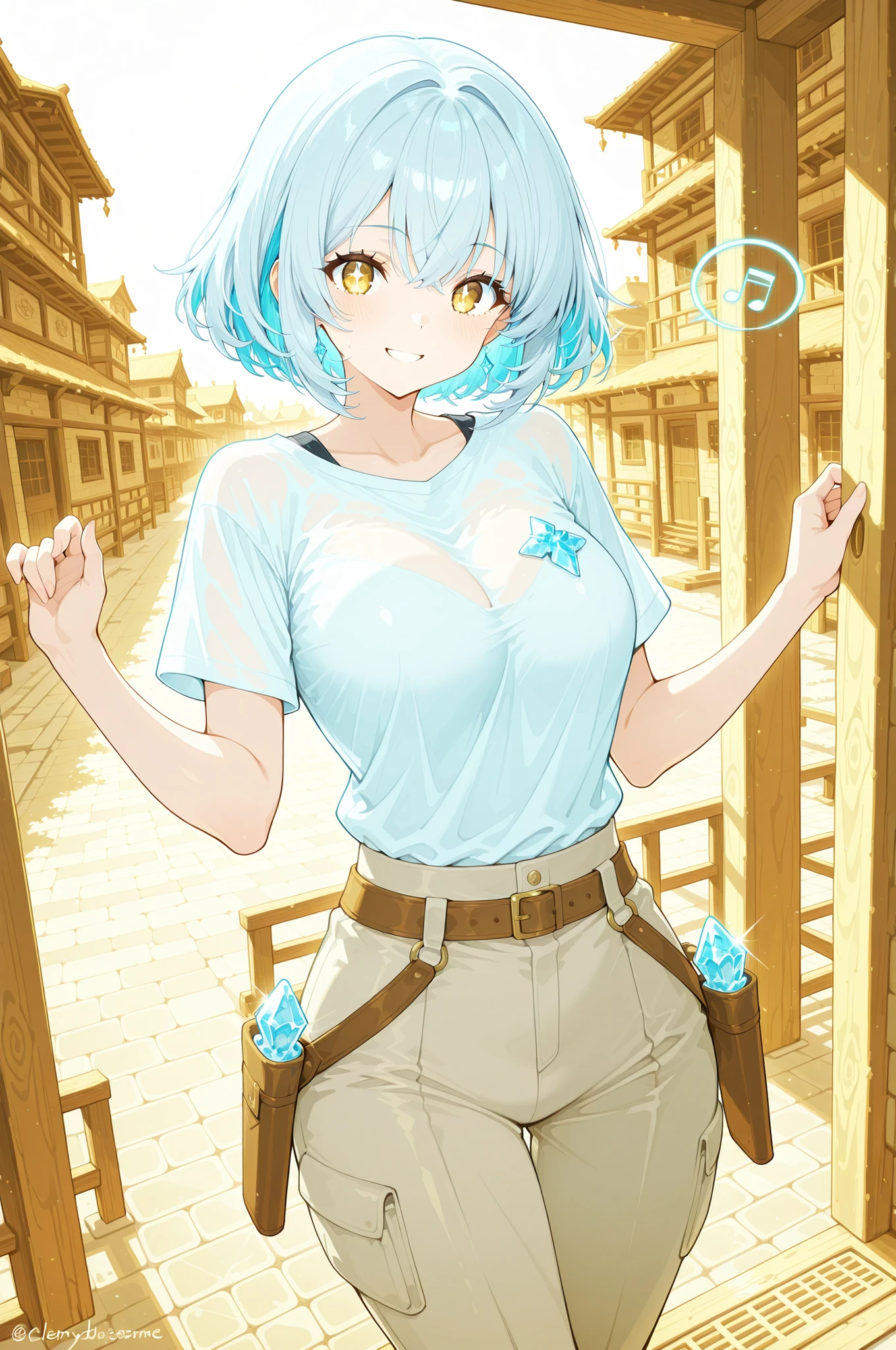 character:
base:
subject:beautiful anime girl desert architect musician
age:young adult female
style:flat anime illustration style
appearance:
hair:
color:sandy blonde with ice blue highlights
length:practical architect length
style:professional desert wind-resistant
texture:sun-bleached smooth flowing
accessories:architectural tools ice crystal ornaments
eyes:
color:bright blue ice crystal sparkle
shape:confident designer eyes
expression:challenging pose invitation
details:sparkling design passion
face:
shape:strong architect features confident smile
skin:sun-kissed healthy desert complexion
expression:confident challenge invitation
details:determined smile architectural focus
body:
build:professional architect physique
posture:signature pose demonstration
proportions:confident designer silhouette
BREAK:true
outfit:
theme:desert architect with musical ice elements
color_scheme:sandy beige ice blue silver
components:
top:architect work shirt desert adaptation ice patterns musical notes
bottom:practical architect pants desert gear
accessories:architectural tools musical instruments ice design materials
BREAK:true
pose:
composition:
framing:knee-up signature pose demonstration
angle:clear pose visibility
perspective:challenge invitation dynamic
body_pose:
stance:unique architect pose ice instrument
arms:distinctive design gesture musical element
hands:precise architectural positioning ice tool grip
facial_expression:
emotion:confident challenge invitation
intensity:enthusiastic pose demonstration
details:encouraging smile challenge excitement
BREAK:true
scene:
environment:
setting:desert ice architecture construction site
location:sand dunes ice building project
atmosphere:creative challenge invitation workspace
background:
elements:musical ice sculptures architectural plans floating notes
details:desert construction ice materials
lighting:
primary:bright desert sun ice crystal reflections
quality:clear challenge visibility lighting
effects:sparkling ice crystals musi