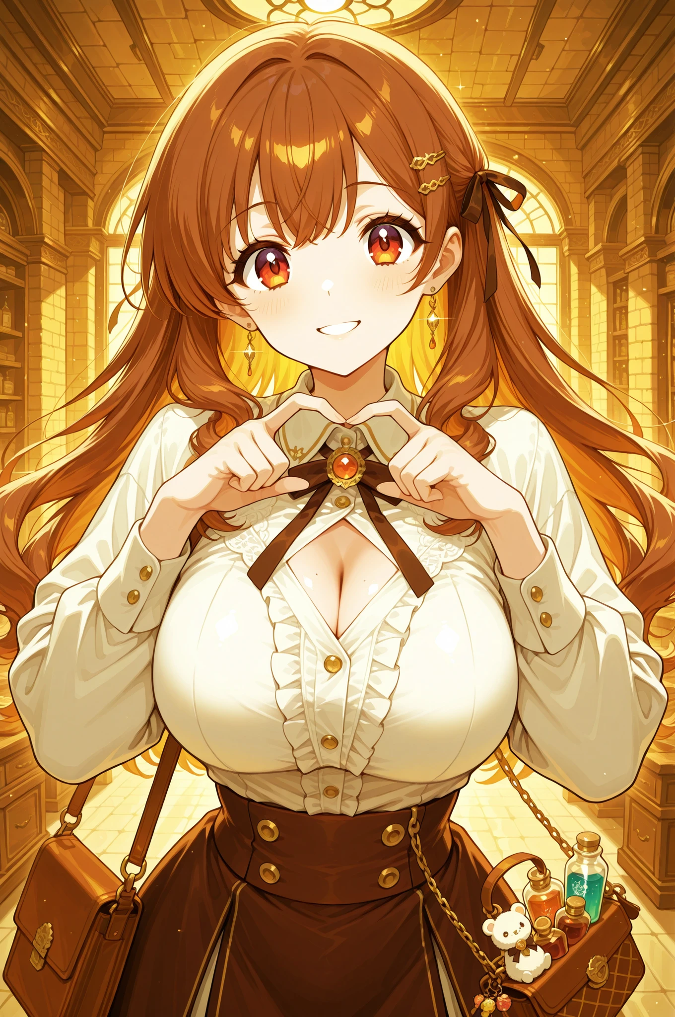character:
base:
subject:beautiful anime girl retro mountain pharmacist
age:young adult female
style:flat anime illustration style
appearance:
hair:
color:warm brown vintage styling
length:classic retro length waves
style:1960s mountain girl hairstyle
texture:soft vintage waves glossy
accessories:vintage hair ribbon metal hairpins
eyes:
color:warm brown nostalgic sparkle
shape:classic round retro charm
expression:gentle vintage pharmacist
details:nostalgic warmth traditional kindness
face:
shape:soft vintage beauty classic features
skin:healthy mountain complexion retro glow
expression:warm nostalgic smile
details:classic makeup vintage charm
body:
build:classic vintage proportion
posture:elegant retro pharmacist stance
proportions:timeless vintage beauty
BREAK:true
outfit:
theme:retro mountain pharmacist with theater elements
color_scheme:vintage brown cream metal accents
components:
top:vintage pharmacist coat mountain adaptation theater decorations
bottom:retro skirt classic style metal buttons
accessories:retro medicine bag theater mask vintage metal tools
BREAK:true
pose:
composition:
framing:upper body classic vintage portrait
angle:timeless retro photography
perspective:nostalgic familiar warmth
body_pose:
stance:classic pharmacist pose vintage elegance
arms:traditional medicine preparation gesture
hands:gentle vintage positioning
facial_expression:
emotion:warm nostalgic joy vintage charm
intensity:gentle traditional service
details:timeless smile classic beauty
BREAK:true
scene:
environment:
setting:retro mountain pharmacy theater corner
location:vintage alpine medicine shop
atmosphere:nostalgic mountain warmth classic charm
background:
elements:vintage medicine bottles theater props mountain herbs
details:retro pharmacy equipment classic displays
lighting:
primary:warm vintage lighting golden hour
quality:soft nostalgic illumination
effects:warm vintage glow nostalgic atmosphere
BREAK:true
technical:
quality:
prefix:masterpiece best quality very aesthetic
