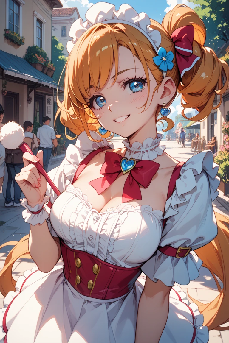 Super Mario, Peach in the middle of the picture, background white 