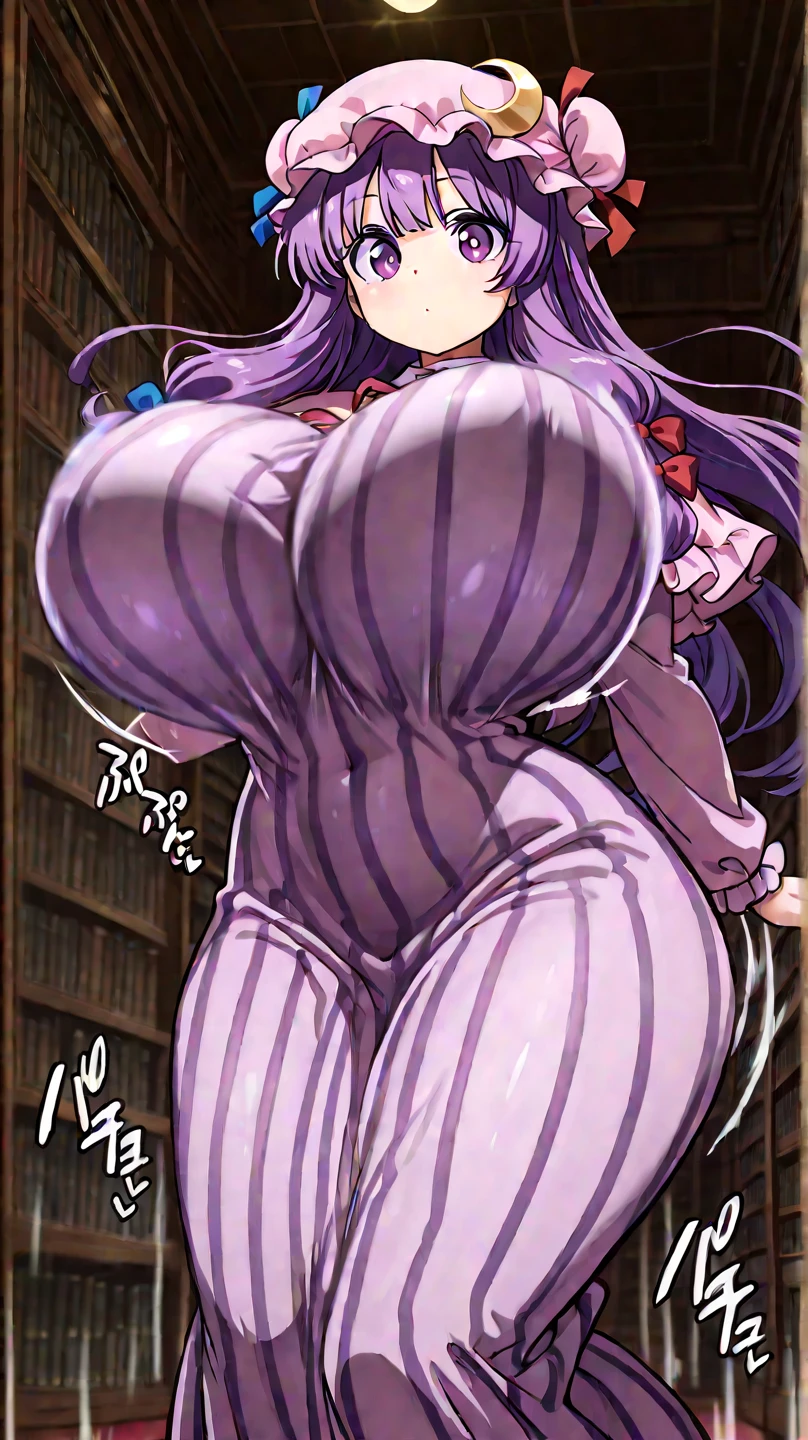 masterpiece, best quality, expressive eyes, perfect face, a man get transformed into a MILF, solo, surpriced, blushed, black hair, long hair, red baseball cap, brown eyes, full body, bare foot, naked, in a library , chubby, big breast . pussy, shining magic wand.