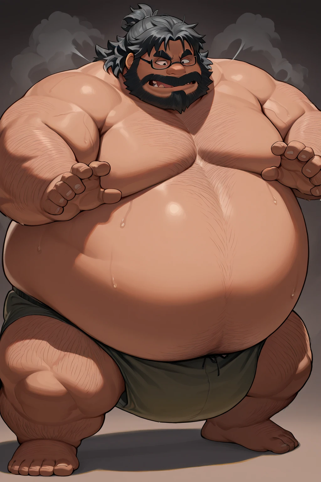 Fat Man, ibai's face, twitch,suit dress, short brown hair