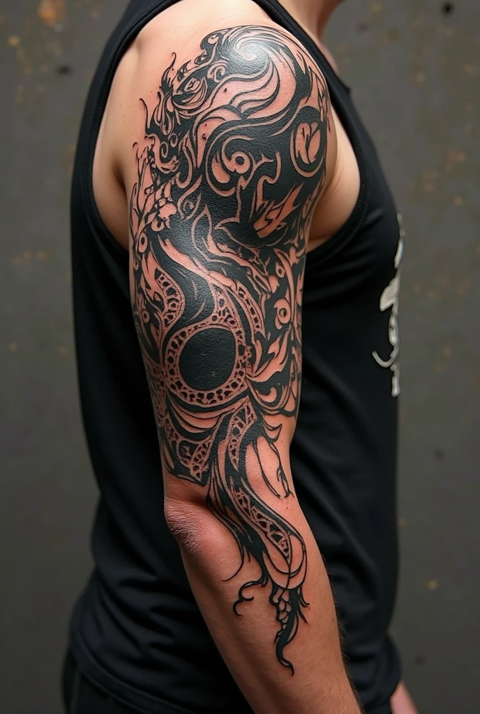 Catana chest tattoo