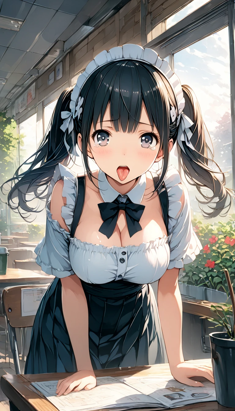 ultra-quality, ultla highres, Hyper Detailed, High contrast, superfine illustration, creative refinement, maid, ssmile,