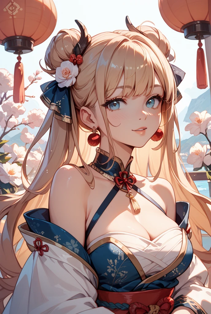ultra-detailed, ((one girl)),  hyper detailed, absurdres, 8K, Beautiful Face, (Laugh shyly), ((teasing smile:1.8)), ((Wink:1.8)), (Laugh with your mouth wide open),(Tilt your head:1.3),(Put your hand over your mouth:1.8), View your viewers, ((Bright red cheeks:1.6)),Glossy Red Lips, ((Big Breasts:1.5)), (valley),night, You can see the sea horizon, firework, (Brighten your face), ((Anime style background)),masterpiece, Highest quality, so beautiful,Latest, Complex details, (Pink long nails), (nail art), (ring),(bracelet), (Floral Choker),AI-generated, Complex,High resolution, Highest quality, super high quality,3D Images、3D Images,One person,(Silver long hair),(High Ponytail), Anime woman posing for a photo, ((Fine grain、blue eyes、glowing eyes:1.4)), (White eyes), (Squint your eyes:1.1),a hyperRealistic , hyperRealistic , Realistic,  White long hair anime woman, Smooth anime CG art, A girl in a gorgeous kimono with gold embroidery, ((black furisode:1.5),(Red large floral pattern) ,Long flower hair ornament,Floral Earrings,Mature Body, tall,Abdominal muscles,Tight waist, ((learning forword+looking down+from above:1.7))