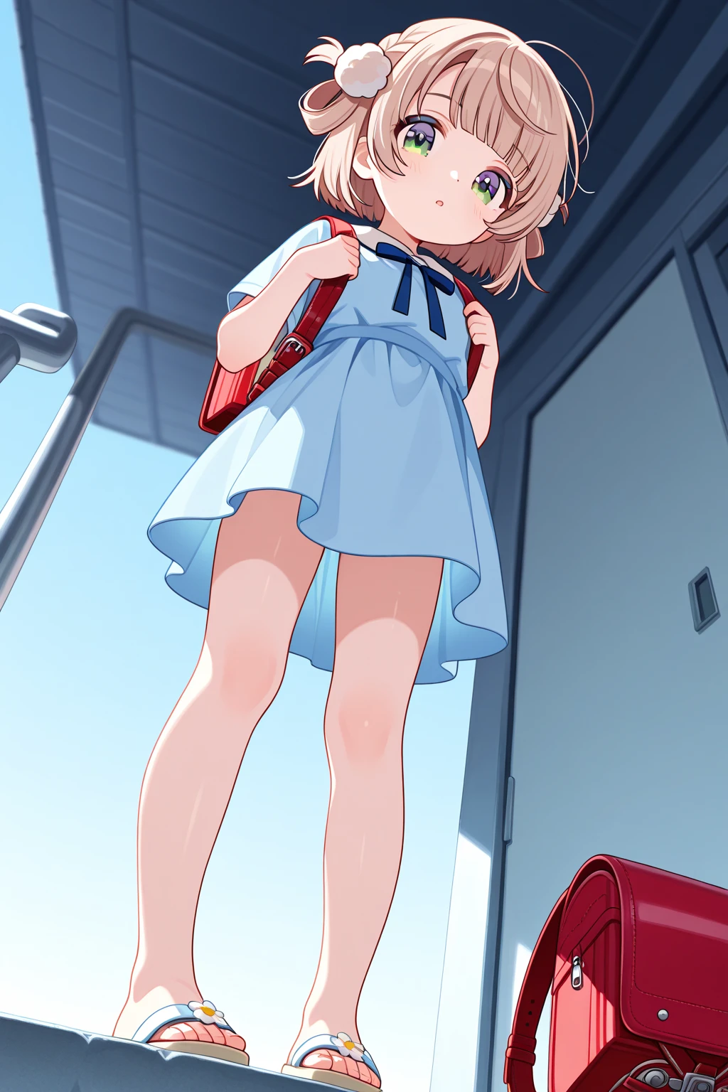 masterpiece, score_9, score_8_up, score_7_up, best quality, ShigureUI-PXL, white shirt, bionde, green eyes, flat, Dark blue dress, Red bow, Pigtails, hair Pom pom, Indoors、on the train, Molester、school yard, field, full body, Eyes are hearts、Primary school students, Shiny Hair, Highest quality、skirt open、blush、Watery eye、???、????????、vaginal penis, missionary, saliva trail, (??????), Drooling pulls a thread、????? overflowing、A lot of semen、Violent ????、(Trembling)、1boy, ??????????? with a man, Insert the big ?????、((uterus at viewer penis inserted into pussy from cross section looking through))