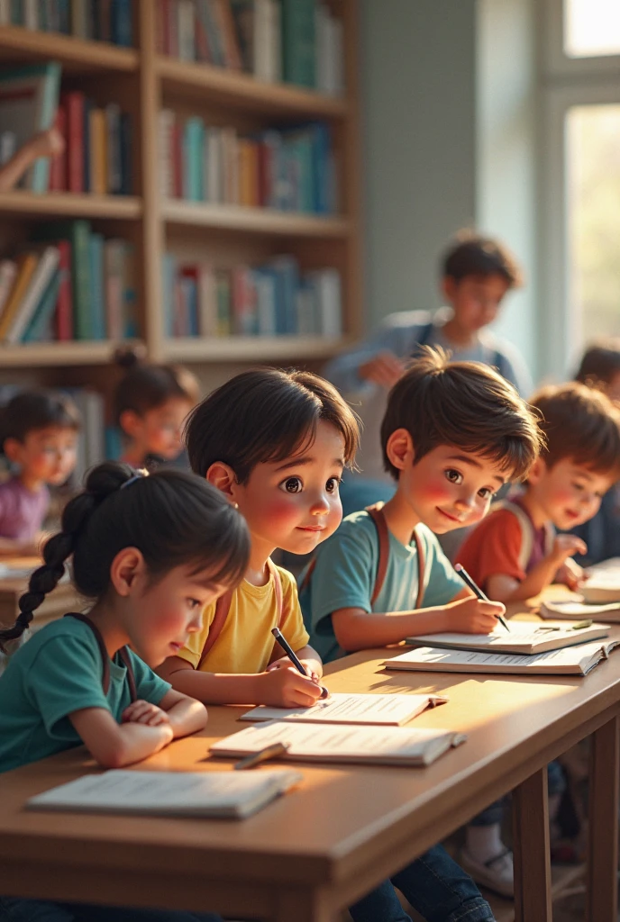 I need advertisement image for the Apex institute, showcasing a learning environment with students and teachers. This visual captures the essence of learning Tamil, English, Hindi, and Malayalam. Add text Institute name Apex computer Education and Contact number+91 9043005022, Realistic 3D image