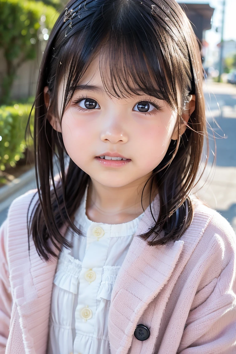 6 years old、smile、stare、