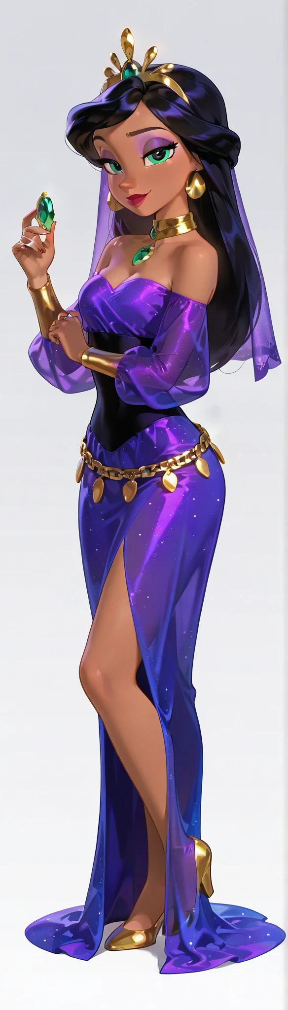 (graphic novel style, dark novel style, comic style, 2d:1.5), (hyperrealism, masterpiece:1.4), (colourful, soft cinematic light:1.1), incredibly lifelike, Extremely high-resolution details, 8k, best quality,extremely detailed, colorful, (open mouth), Low Angle View, circus tent, Gypsy with a glass ball for fortune telling in which spirits are seen sits by the table, black long Waves hair, White Sclera Eye, Fleshy nose, Thin  Lips, dark makeup,(jewelry), ((tiara)), ((dark violet hood)), wearing intricate violet clothes, shawl, dark skin, mole under eye, gypsy dress, dark atmosphere, deep shadow, shadow, scream, (glass ball), furnishings of a magic tent for fortune telling,