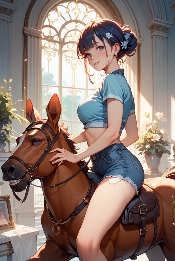 let's think step by step,nsfw,(((Completely naked))),(Highly detailed CG Unity 8k), (Highest quality)，(Very detailed)，(Ultra-high resolution), 1 female,ahegao,The top of the rocking horse is pointed, rubbing the crotch, Thought-provoking liquid, shibari,(Black Hair),(fold your hands behind your back:1.5,Hmph,Small breasts,  Focus on women, whole body,  juice, Sweat, (Straddling a Trojan horse:1.3),The rocking horse is so high that her feet don&#39;t touch the floor.,The top of the wooden horse penetrates the vagina,(((Bind weights to your ankles))),Legs are fully stretched,Attach weights to nipples,cobblestone floor, indoor,alone