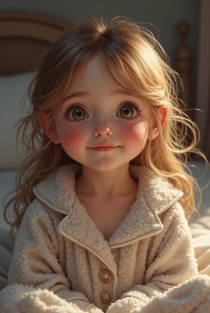 8 year old girls spa makeup and white bathrobe are  girls makeup