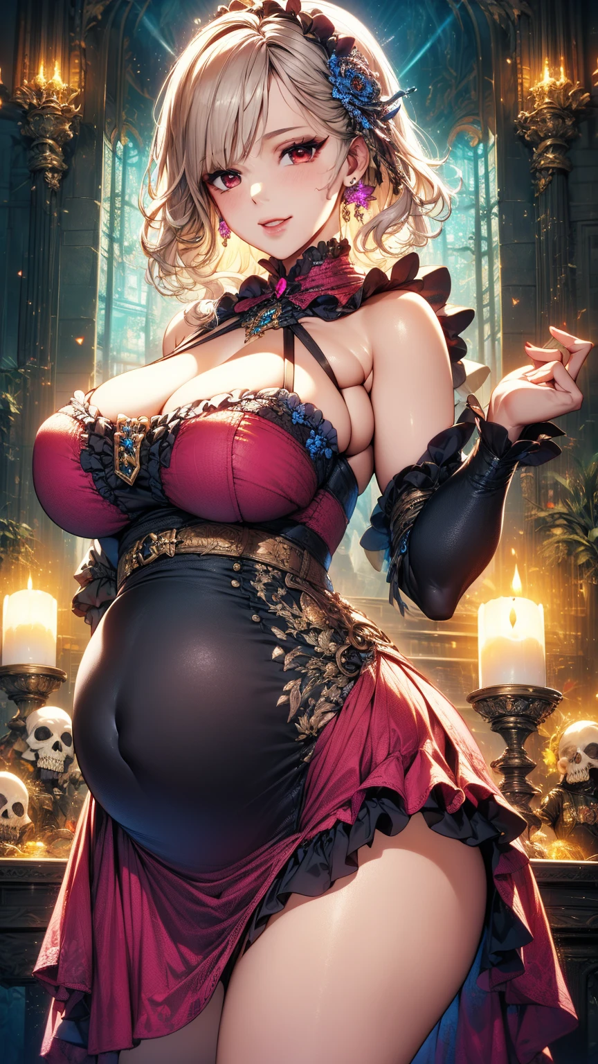masterpiece: 1.2, best quality), realistic, (real image, intricate details, depth of field), (1girl, solo), makeup, split lips, highly detailed, perfect face,
(huge breasts:1.6), (skin dentition), thick thighs, wide hips, small waist, tall and huge ass
blonde hair, wearing micro bikini, lots of skin on display, sexy, dye, seductive, cleavage, high heels, ear fox, tail fox