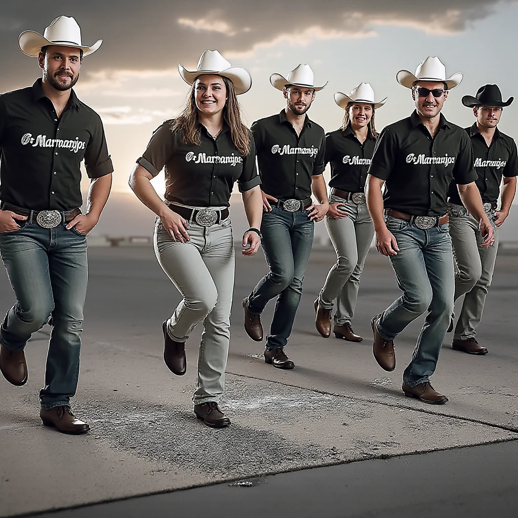 several people in cowboy hats pose for a photo, a A group of people, Cowboys, A group of people, realistic photo, folkloric, photo taken in 2 0 2 0, on light background, cowboy theme, eloy band, bottomless, full team, full length portrait of a group, sombrero, 2 0 2 2 photos