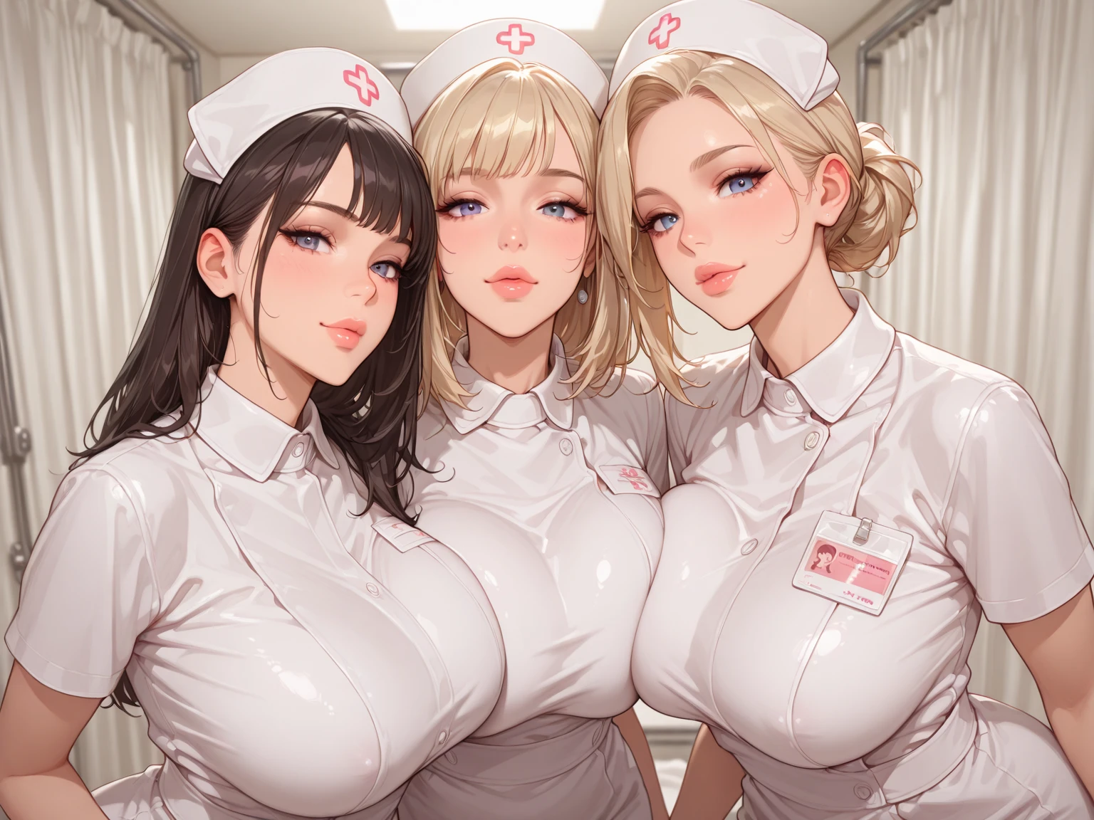 beautiful girl、Young、Lolita Face、((A very large pale pink dress shirt、Men's clothing))、((A shirt that covers your buttocks、Baggy shirt))、((Turn off all the buttons、Long sleeve、Hide your chest))、naked、Beauty、Camel Toe、Giant tit、Nipple Puffs、Cleavage、Plump、Super big breasts、Super big butt、Blonde、(Long twin-tailed hair)、Earrings、Earrings、necklace、Thick lips、Heterochromia、Bracelet、Caster wheel、first round、Hair Charm、Lip gloss、The cutest in the world、garter belt、Garter Ring、Smile、Full body photo、Group photo、multiple、tight、Pregnant women、squat、Skirt flip、Leg spread、Nurse hat