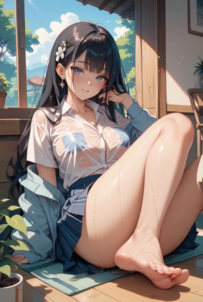 NSFW、{{{masuter piece}}}, {{{Best Quality}}}, {{Super distinct}, {{extremely delicate and beautiful}},(nffsw), (Best Quality, 32K, masutepiece, nffsw:1.2),elementary student、a photo of a cute girl,10 years old female child、Japanese houses、Ancient Minjia、Girl relaxing on the porch、Relaxing、{{{Denim skirt}}}、{{Denim Mini Skirt}}、{{Mini tight skirt}}、{{white tank-top}}、{{Sleeveless}}、{{Tank Top Shoulder Strap}}、{{White tank top}}、{white panties}、{{{Open legs}}}、Look away、Not looking at the camera、 of the highest quality, Best Quality, Realistic, Unity, 32k wallpapers, Official art、(Childlike body)、(Children's body shape)、{{white tank-top:1.5}}、White panties、{Nip slip}、{Cute mini skirt}、{{skirt rift}}、{{{Clothes are peeling off}}}、{Show}、(mischievous grin:1.3),(Sweaty skin:1.5),(Juvenile body),(Unripe々Shishi Body)、Black hair、(Very short hair:1.3)、(Full body:1.2),{Sexy body}、{Bare legged}、Erotic body、{Very realistic body}、{{Unripe々Shishi Body}}、(Mid summer:1.5)、(Angle from below:1.5)、(Spread legs)、(clean legs),childishマンコ、The shape of the pubic area is clear、rather small breasts、flat breast、{{Bulging}}、{{See-through tank top}}、{{Thin fabric tank top}},{Panties see-through}、{{Expose panties}}、{{{The pubic area is visible}}}、{{Pubic area exposed}}、{Tank top with visible nipples}、{{downbrouse}}、{Papillae visible through clothes},{Pink papillae}、pointed papillae 、{{pointed Nipple}}、オマンコthe shape of the is clear、{{Lively shots}}、{{Innocent Pose}}、{{{{Focus on panties}}}}、{{{life-likeオマンコThe shape of the}}}、{{{Crispオマンコ}}}、{{{life-likeアナル}}}、{{{very crispアナル}}}、{{{Openオマンコ}}}、{{{Moisturizedオマンコ}}}
