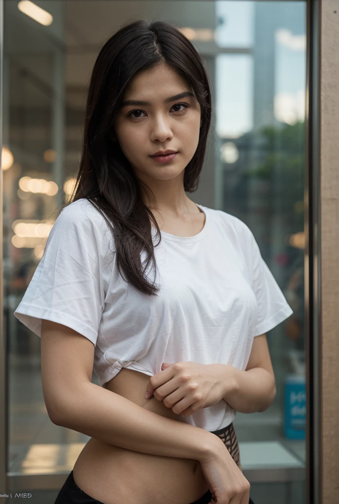 Jessica Henwick, beautiful detailed eyes, beautiful detailed lips, extremely detailed eyes and face, long eyelashes, white t-shirt, black legging, realistic, photorealistic, photo-realistic:1.37, best quality, 8k, highres, masterpiece:1.2, ultra-detailed, HDR, UHD, studio lighting, ultra-fine painting, sharp focus, physically-based rendering, extreme detail description, professional, vivid colors, bokeh, portrait