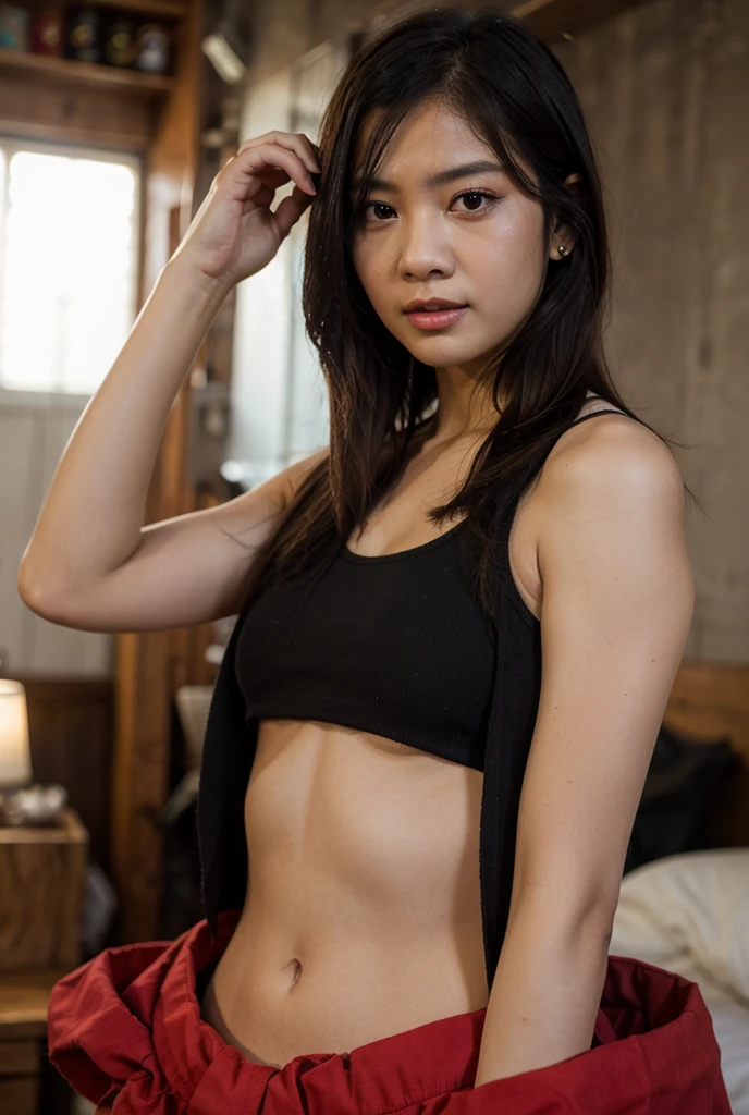 Dslr photo, (extraarms:1.2), (8k, 4k, masterpiece),sexy beautiful pretty mature older filipina asian woman, mysterious, mystic, hippie, bohemian, indoors, dark green and silver cloth bikini, bracelets, arm bands, necklace,sultry, blurry background, (upper hands on head), (lower hands on knees), (lower hands in front of body), dynamic, full subject in frame, full body view, looking at viewer, thighs, barefoot, reclining on cushions, sitting on cushions, (extraarms:1.2), four arms,