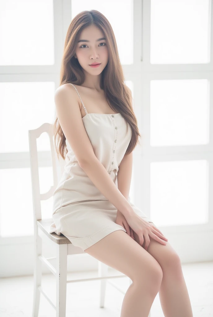 Dark brown hair、Light brown eyes、Japanese actress、 Lady、I am about 40 years old....、(Intricate details:1.2)、(Which is the top????:1.4)、 (Ultra-high resolution:1.2)、Ultra-high resolution、(Finely tuned)、(Detailed facial features)、Hmph、8K resolution、D cup size breasts、Long Hair、Large windows、Extravagant space、relax、、,Full body photo、Head to toe shot、Beautiful legs、camisole dress、Beautiful legs、A refreshing room filled with sunlight、she, household items, (plant:0.8), Fashion Hub, Attention to detail, Very detailed, Realistic, Hourglass Shaped Body, Obscene pose,、、私 cry a lot、tears、person on the left、White wall、White floor、diagonally from below、please lift your chin、sit on the table、Relaxed expression、Pose of Weakness、(auraroid photo:1.2)、From outside the window、Transparent painting、8K、32k、Highest quality、(Details of both eyes)、1 Girl、elegant、(Loose dress :1.4)、sunset、sit、(Low Angle、From what angle are you looking at this???:1.2)、Hilarious、Leaning against a wall、