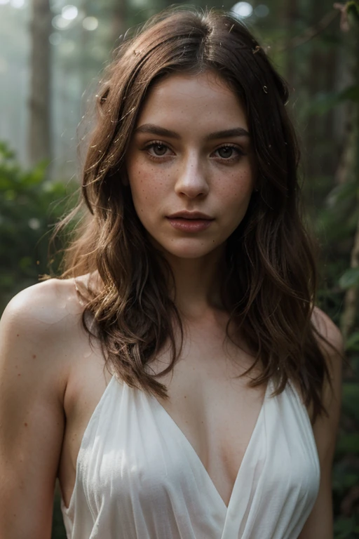 D40-24-35 firmed body , natural young breast-D40 drop-shape, nice areola shadow, height-175cm weight-58kg,
Long Hazel Gold light-brown Hair, rich Quality, 1girl, Solo,
bright round wide big eye x1.08, detailed eye, high quality moist eye, large pupil Blue eyes, big-light-glowing-eye,
Body arouse tighten, blush, anglic glow skin, high Dopamine hypersexuality,
Wet soak moist-dress-Organza-fabric white pure bright - tranparent Light dress, young 16 year old, no face wrinkle , natural balanced tight v-face , Hifu pico ulthera face, thin asean lip, happy-shy-smile,
Forest scene, wide, Orange-yellow-leaves, angel glow fairy atmosphere, late afternoon light 45 degree, Heavy Rain,
bokeh background, look at camera, front face focused, Looking stare to viewer, full body down to hip image,