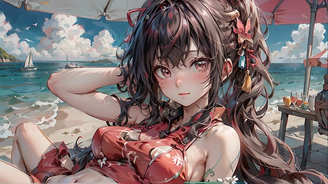 anime girl laying on a blanket with a knife and a knife in her hand, guweiz, seductive anime girl, artwork in the style of guweiz, 4k anime wallpaper, kantai collection style, guweiz on artstation pixiv, guweiz on pixiv artstation, anime art wallpaper 8 k, anime style 4 k