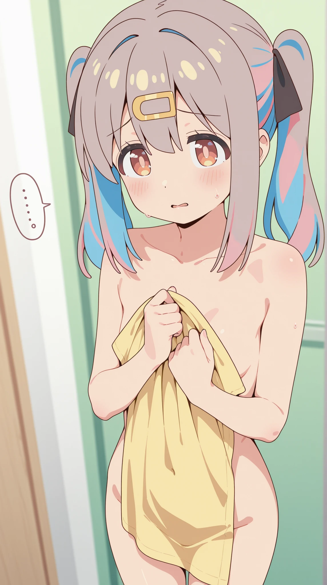 (nsfw:1.5), (masterpiece:1.3), (ultra detailed:1.2), (1girl:1.8), (bed room:1.5), (cowboy shot:1.3), twin tale, (smug face:1.3), (blush:1.6), (medium breast:1.5), (face detailed, body detailed:1.6), (nude:1.5), (shiny skin, oily skin:1.5), (nipple detailed, hip detailed:1.3), (looking at viewer:1.4), (standing, arms behind head:1.4), 