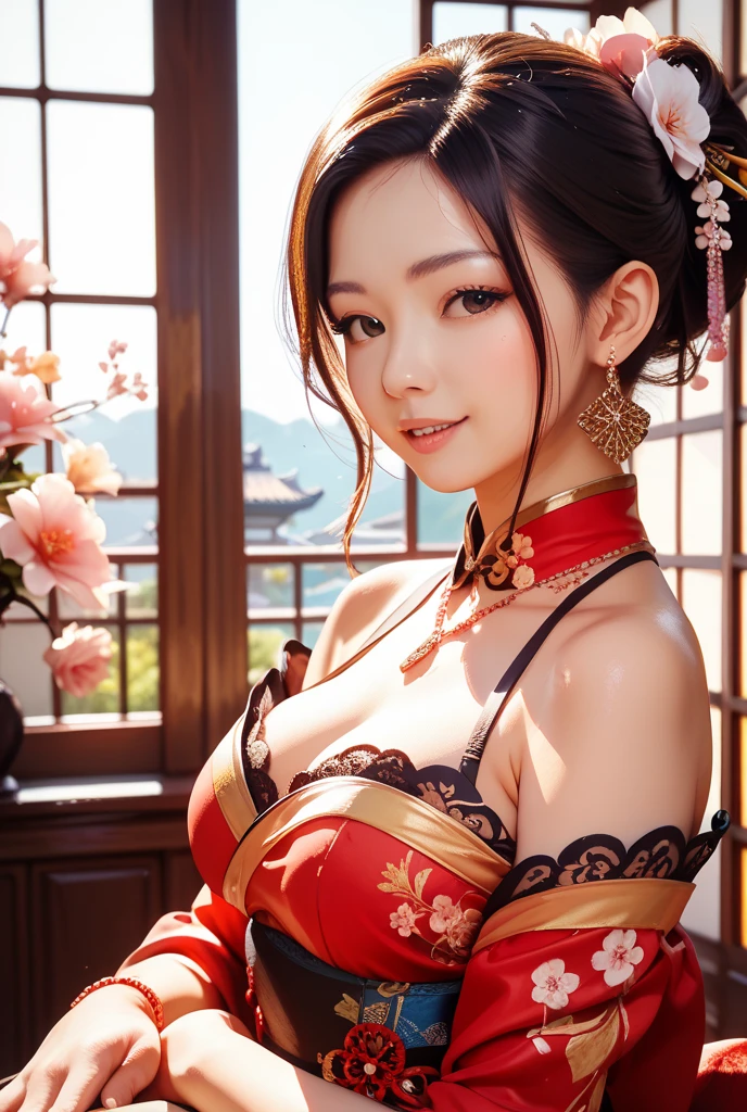 generate chinesse lady wearing traditional chinesse dress, she sit at traditional chinesse gazebo near river, showing her boob, showing her cleaveage, detail traditional chinesse building and ornaments, detail, 8k, beautifull decoration, detail, 8k, beautifull panorama, masterpiece, best quality:1.2),(8k,highres,RAW photo,realistic,photo-realistic:1.3),(detailed skin texture,detailed cloth texture,beautiful detailed face:1.25),professional lighting,photon mapping,beautiful soft light,radiosity,physically-based rendering,raytracing, model shoot style, model shoot style, (extremely detailed CG unity 8k wallpaper), full shot body photo of the most beautiful artwork in the world, (((nsfw))), (((nude))), (((naked))), (((nipples)))