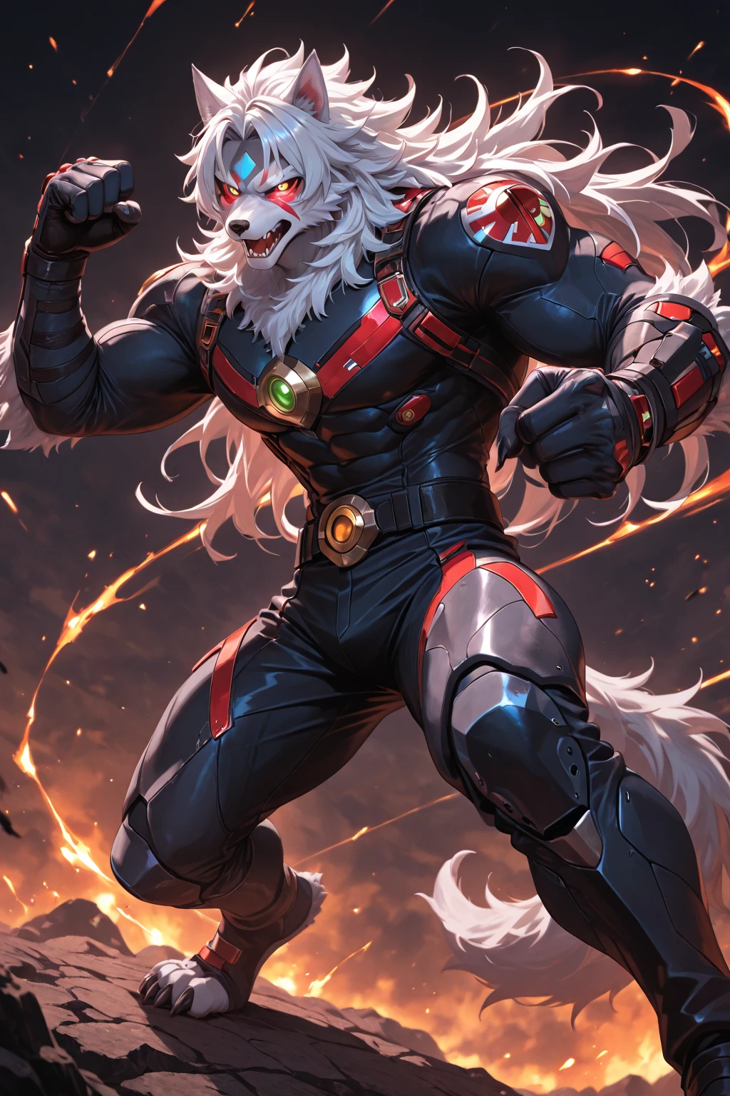(Best quality: 1.0), (Super High Resolution: 1.0), (masterpiece, best quality:1.2), man, solo, fur dragon, fur body, two large ears, fluffy fur, 2 big horn, dilf, old, huge, tall, daddy, long hair, looking pleasured, sexually, sexy pose, NSFW, (male anthro dragon:1.3), look at view, detail hands, super sentai, bodysuit, super sentai suit, very detail, dimly lit room, gentle face, handsome face, tail, ((sweaty butt, sweat, musk)), bulge, by bebebebebe, close-up view