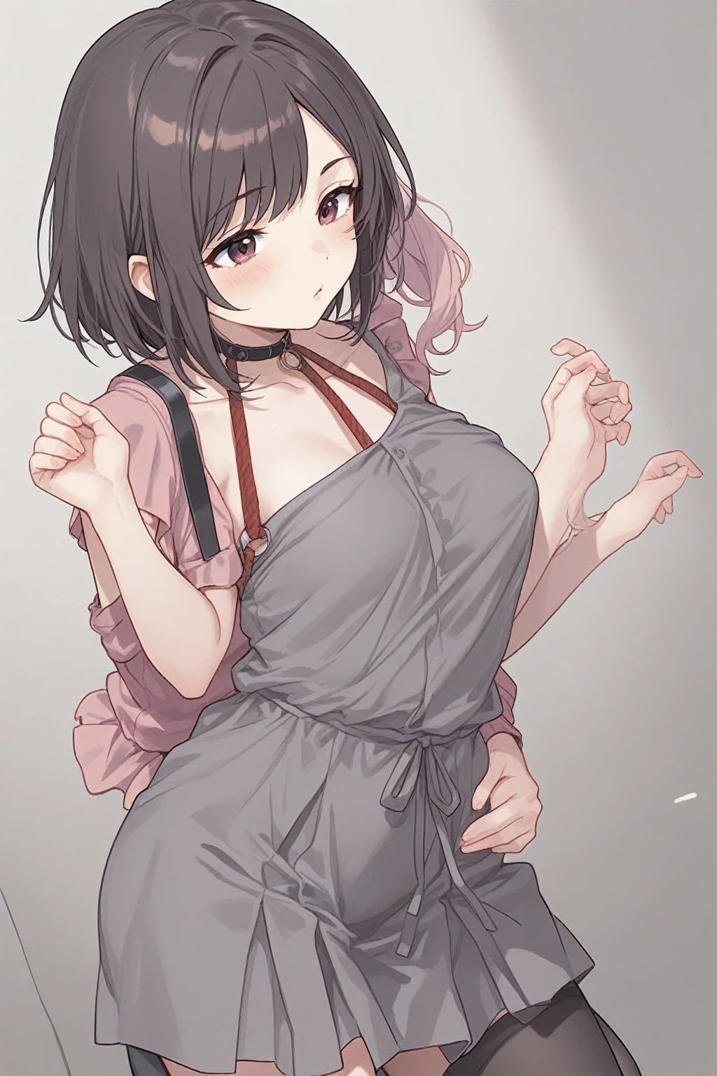 masutepiece, Best Quality,Illustration, Wallpaper, Ultra Detail, Little Face Lori、(((molesting)))、((fear:1.3))、(Teary-eyed:1.5)、(((Cute underwear)))、ample breasts、Cherry-colored nipples、medium-Long hair