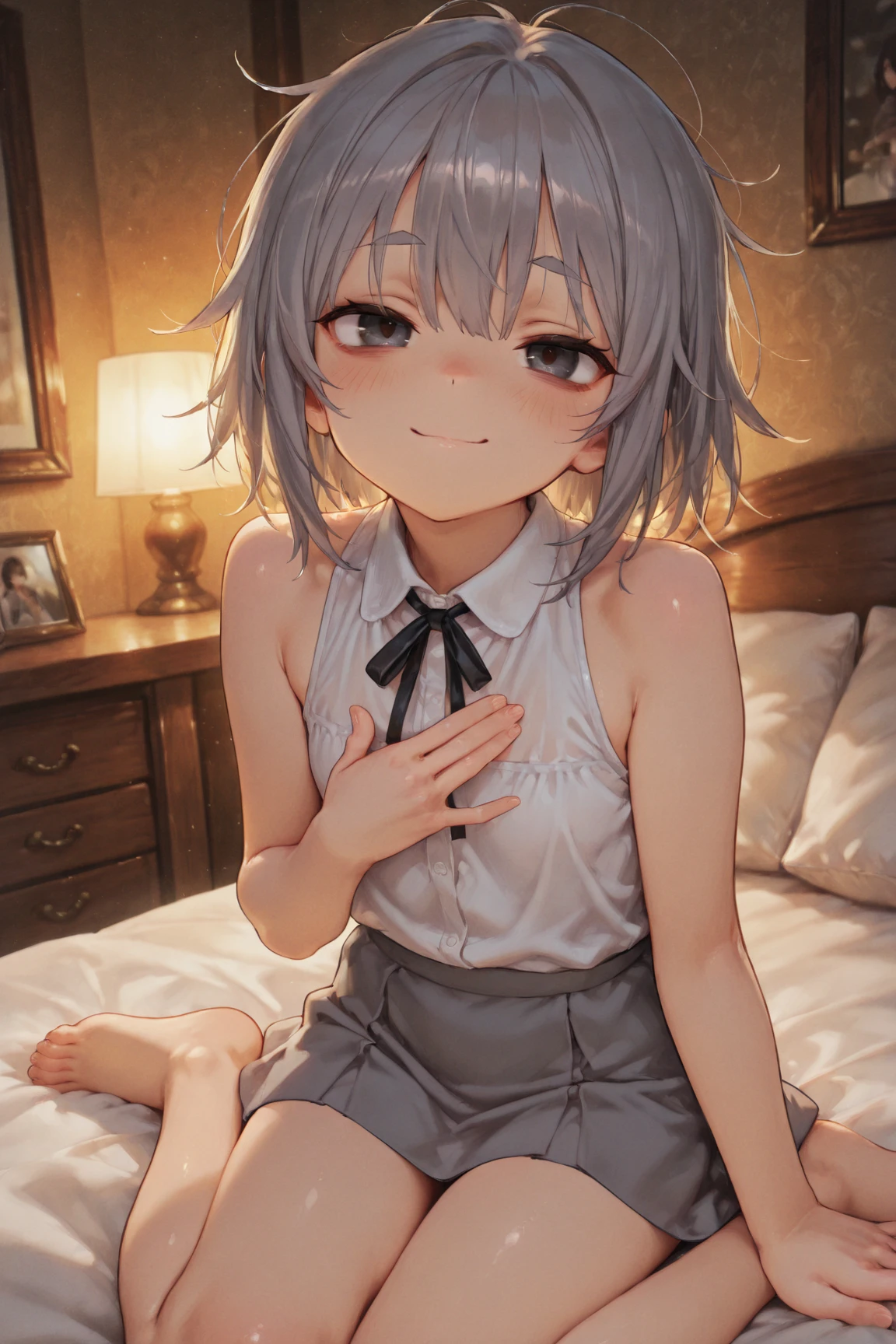 girl、solo、Stunningly beautiful、delicate and detailed、Soft Light、((cute))、Photorealistic、detail、Beautiful Skin、Delicate eyelashes、The cutest little face、Beautiful Skinの露出、Very delicate hair accessory、((Sparkling silver hair))、Half Western and half Eastern、Compact head、Beautiful eyelasheodels for drawing、((Legally young))、((Legal breasts))、Estrus、Put your hands down、Embarrassed、No underwear needed、Naked lifting of the ban、(((Legal Nudity)))、((Legally young body type))、((Legally small breasts))、((Legally young))、((Legal breasts))、No underwear needed、Naked lifting of the ban、(((Legal Nudity)))、(((Legally young body type)))、Legally small breasts、Legally young、Legal breastsチラ、No underwear needed、Naked lifting of the ban、Legal Nudity、(((Legally young body type)))、(((Legally small breasts)))、(((Legally young)))、Legal breasts、No underwear needed、Naked lifting of the ban、Legal Nudity、Legally young body type、Legally small breasts、Legally young、Legal breasts、Colorful、Soft rays of light、Not too long、((Non-indicative prohibition))、torso、Upper Body、((Smile))、((upright))、((Legal Lolita))、((Maid))、((Devoted Sexual Service))、((Legal sexual services))、((Short Hair))