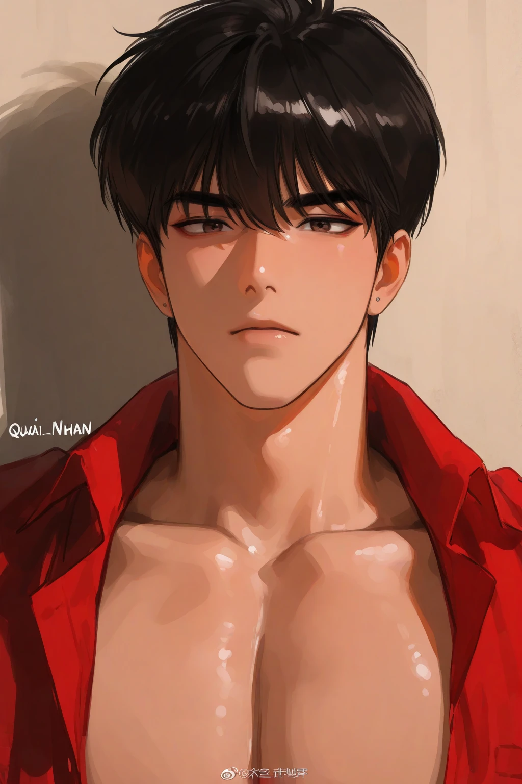 Roy Mustang from Full Metal Alchemist, muscular, defined body, shirtless