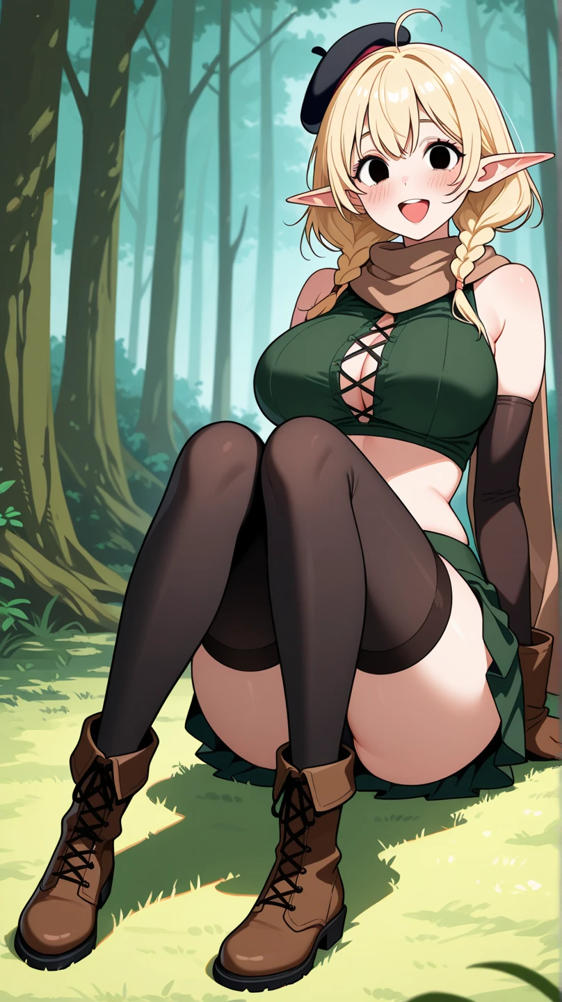 1woman, adult woman, (milf), full body picture, sitting, under a tree, bright-green eyes, long hair, curly hair, blonde, busty, massive breasts, pointed nipples, massive ass, muscolar legs, hourglass body, lying,bdsm,bound,shibari,shibari over clothes, bound legs, bound torso,r estrained, arms at side, arms behind back,(((rope))), elf dress, green dress, white top, elegant dress, long dress, tight corset, underwear showing, long socks, white socks, enphasis on the feets, very aroused, want to be fucked, forest background, looking at the viewer,