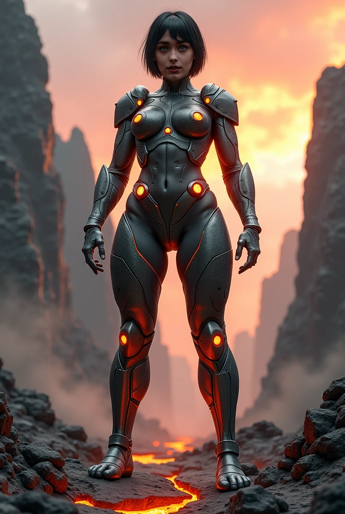 black humanoid made of rock,((electrified eyes: 1.2)) ((full rock skin: 1.2)), (red hot volcanic lava skin: 1.2) bare torso, bare chest, male, ((masterpiece, best quality )), ((cracked skin: 1.4)), ((white electricity passing through cracks: 1.4)), (sculptural body woman), (dragonborn: 0.6), white hair, outdoors, detailed background, 8k , maximum quality, best quality Canon Eos R6, masterpiece, highly detailed: 1.2,