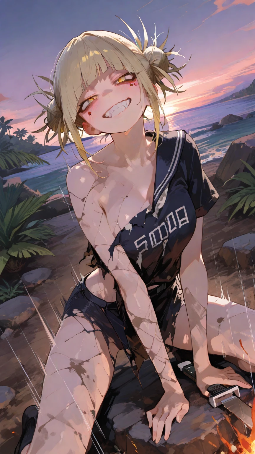 masterpiece, Highest quality, 8k, Young and beautiful girl, Tight waist, Knee socks, ((Flat chest))、Completely naked、Full nudity、short blonde twintails、freckled face,Glare((tears:1.3))、Open Leg、((Full Nelson:1.6))、Very wet crotch