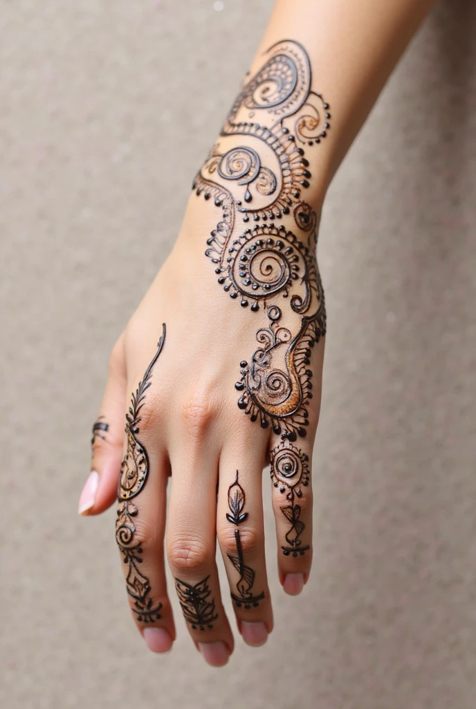 Simple front hand mehandi design